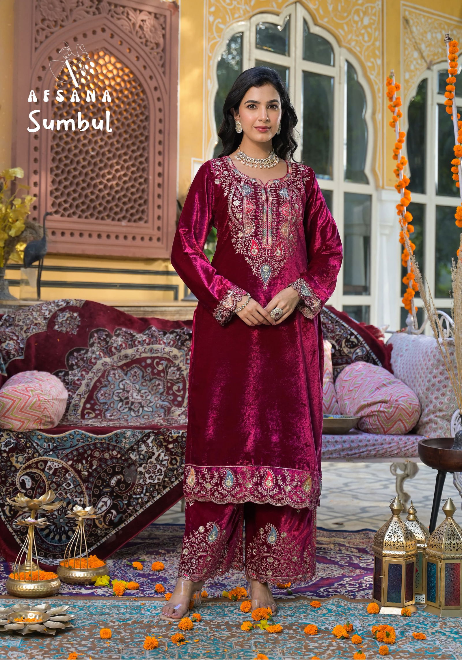 Sumbul By Afsana Embroidery Velvet Salwar Kameez Wholesale Shop In Surat